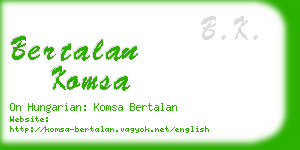 bertalan komsa business card